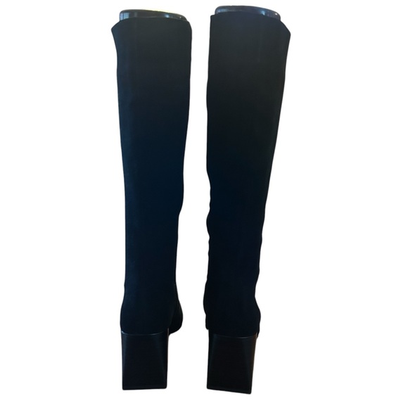 Aqua college Tori Black Waterproof Suede Square Toe Knee High Boots NEW Size 5.5 - Picture 4 of 10